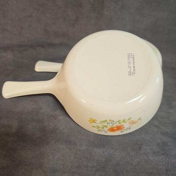 Vtg CORNINGWARE Wildflower P-82-B 1.5P SAUCE PAN & P-81-B 1P Sauce-skillet/1-Lid - Picture 8 of 12